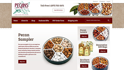 Pecans Unlimited : Fine Nuts and Gifts, a Magento E-Commerce Store