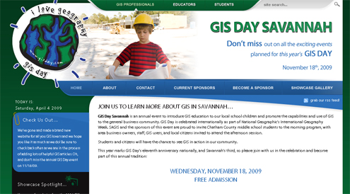 A custom WordPress Design for GIS Day Savannah