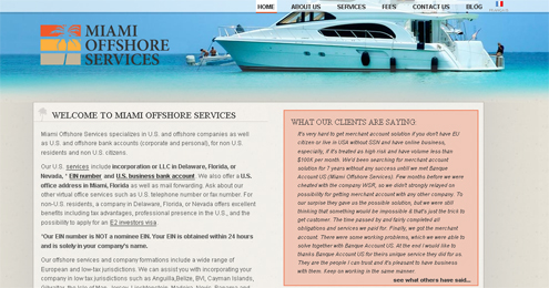 A custom WordPress design for Miami Offshore Services