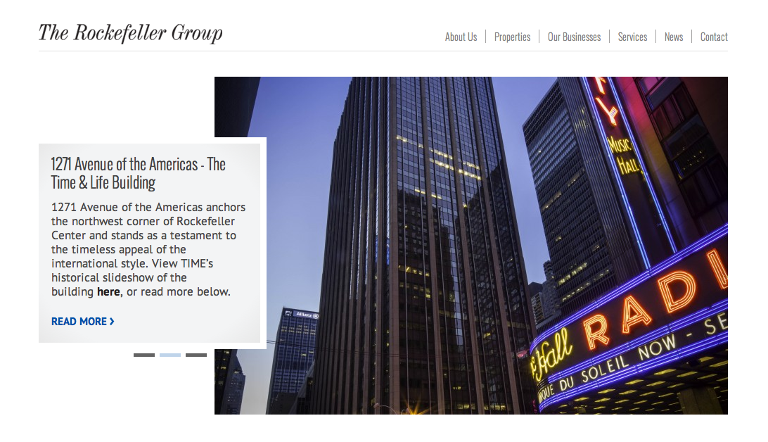 Rockefeller Group Homepage Slider